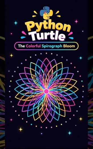 🌺 Python Turtle The Colorful Spirograph Bloom