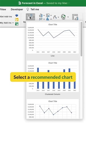 Learn how to use #Forecast in #Excel and chart future values with this quick tutorial! 📊📈 #Shorts