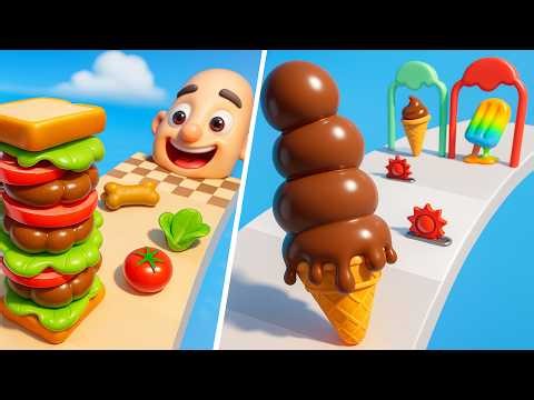 Sandwich Runner 🆚 Stacky Ice Cream Runner🌻🧿🌺🌈Max Levels Walkthrough Android IOS Update Gameplay70702
