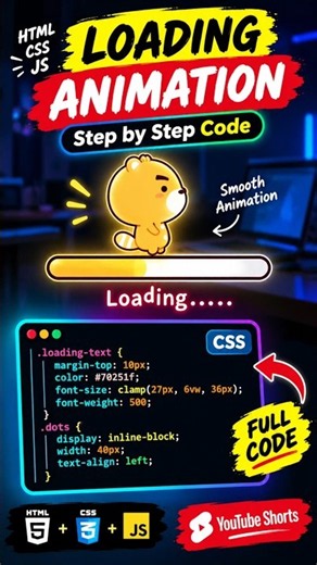 #coding #developer #css Amazing CSS Loading Animation 🤩 | HTML CSS JavaScript #java #webdevelopment