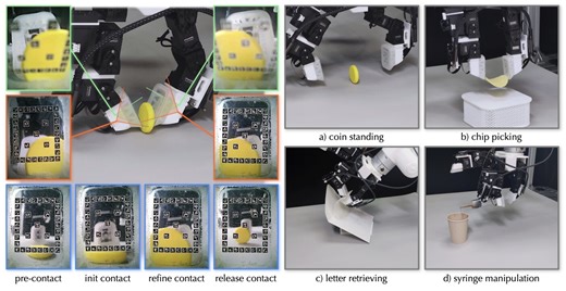 FingerEye bridges touch and vision to improve robot handling before and after contact