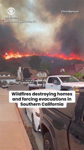 Fire crews are battling two massive wildfires that have damaged homes and prompted evacuations as it threatens structures in the San Juan Capistrano area of Southern California. #california #fire #wildfire