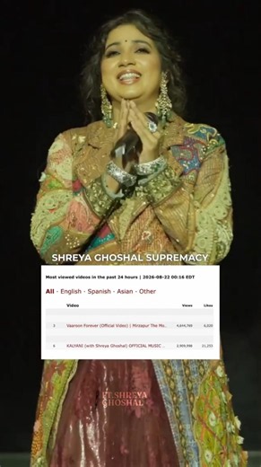 Vaaroon Made Its Way to the Charts ❤️‍🔥 | Shreya Ghoshal Supremacy