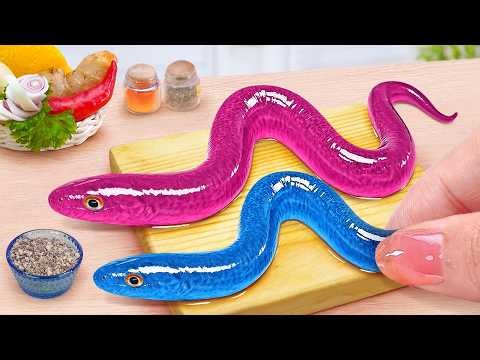 Tasty Seafood Cooking 😍 Fried Eel with Spicy Sauce Noodles 🍜 Tina Mini Cooking
