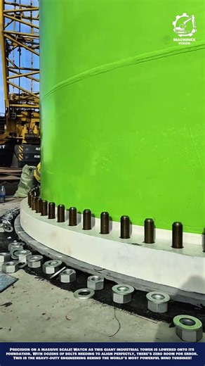 Skill Machine Wind Turbine Tower Base Assembly and Bolting