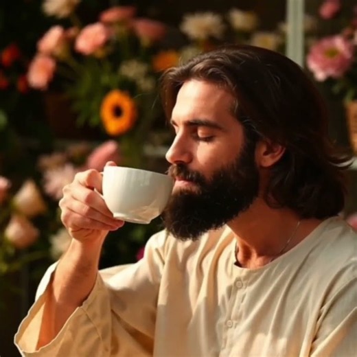 AI Video: Jesus Wants You To Sit With Him. He Is Surrounded By Beautiful Flowers