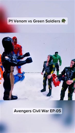 Venom Fight Green Soldiers P1 | Civil War EP-05 | Toy Fight | #venom #marvel #avenger #spiderman