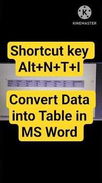 Shortcut to Change Text to Table in MS Word #shorts #Msword #shortcutkeys #reels #tips #RahuTechPlus