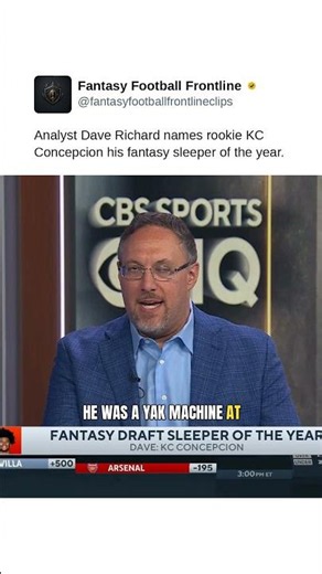 Analyst Dave Richard names rookie KC Concepcion his fantasy sleeper of the year.