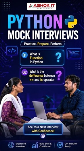 Python Mock Interview | What is Function in Python? | == vs is Operator | Ashok IT