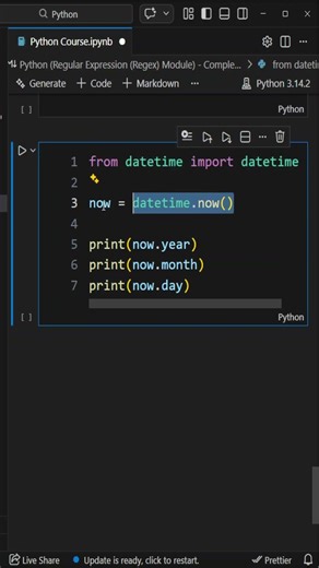 Get Only Year, Month, or Day in Python #python #pythontutorial #artificialintelligence