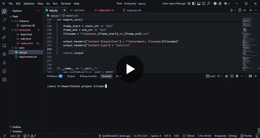 #python #flask #webdevelopment #fullstack #sqlite #tailwindcss #chartjs #projects #learningbydoing #softwareengineering | Syed Muhammd Ahmed