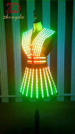 This Colorful LED Dress = Stage & Party Showstopper!#LEDStageDress #PartyGlowWear #FestiveCostume