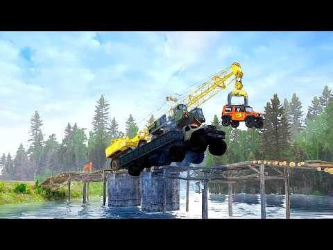 Transporting KRAZ CHABOR 8X8 vs Deep River - Impossible Heavy Load Challenge