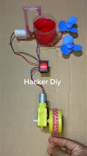 Powering A Water Pump and Two DC Fan Motor With Modified BO Gear Motor #dcmotor #tech #shorts