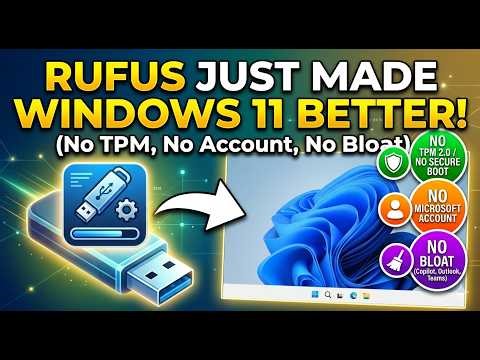Rufus Just Made Windows 11 Better! (No TPM, No Account, No Bloat)