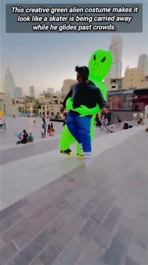 Amazing Alien Abduction Roller Skating Costume In The City