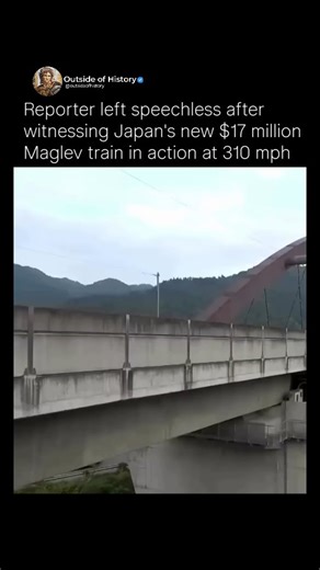 Outside of History on Instagram: "Japan's LO Series maglev train holds the world record for the fastest manned train, reaching an incredible 603 km/h (375 mph) during a test run on the Yamanashi Maglev Test Line. Powered by superconducting magnetic levitation, the train glides above the tracks without touching them, dramatically reducing friction and allowing for extreme speeds. While its record-breaking run showcased the future of high-speed rail, the train is expected to operate at a cruising 