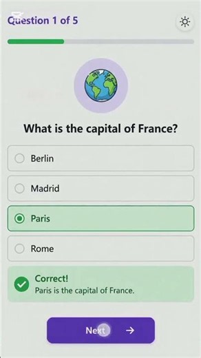 Build Quiz App in HTML CSS JS #html #css #javascript # short #viral #tech #codinglife #100daysofcode