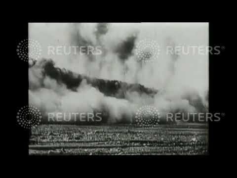 1928 USA: Dynamite explosion in West Virginia mountains