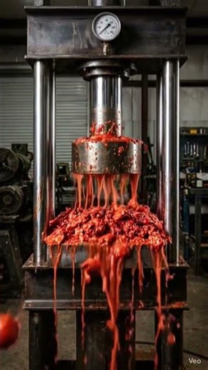 Hydraulic Press vs Tomato 🍅💥 | Satisfying Crush Explosion 😳#shorts