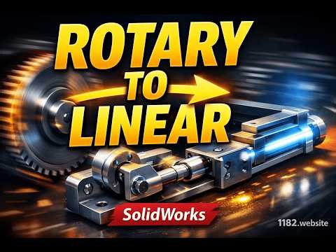 Rotary to Linear Motion Mechanism Assembly & Motion Study | SolidWorks CAD Project