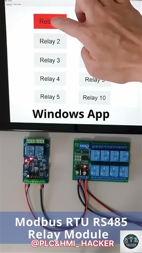 Modbus RTU RS485 Relay Module #modbusrtu #rs485 #relay #hmiprogramming #plc #plcprogrammingcourse