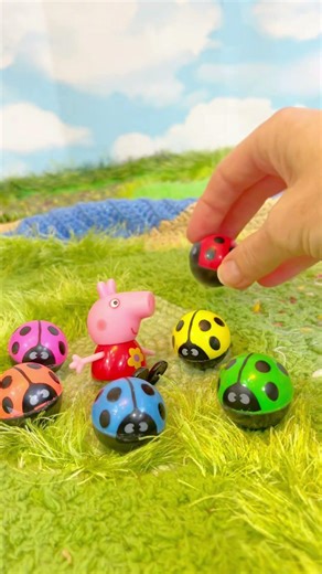 Peppa Pig Toys Learning Colors Ladybug Bouncy Balls! #peppapigtoys #toysplaying #bouncyballs