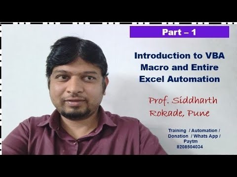Part 1 Introduction to VBA Macro l VBA in English l VBA in Hindi l VBA in Marathi l Excel Automation
