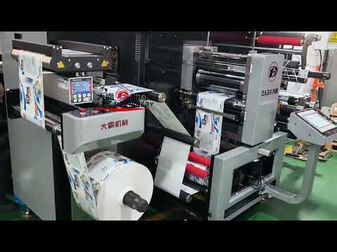 Intermittent die cutting slitting rewinding machine for Label sticker semi-rotary die cutting