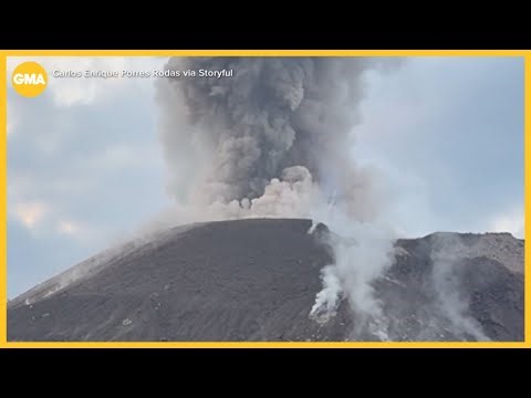 Hikers flee erupting volcano