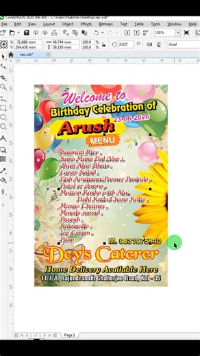 coreldraw design #menucard #coreldraw