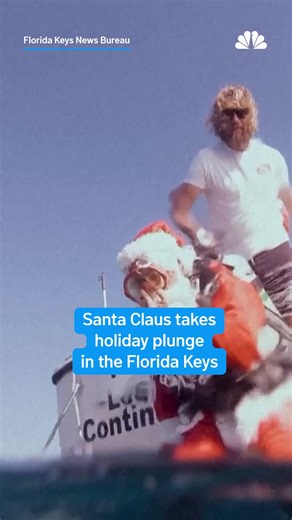 A scuba-diving Santa Claus took a festive holiday plunge in the Florida Keys, delighting onlookers during an underwater seasonal tradition. #nbcla | NBC LA