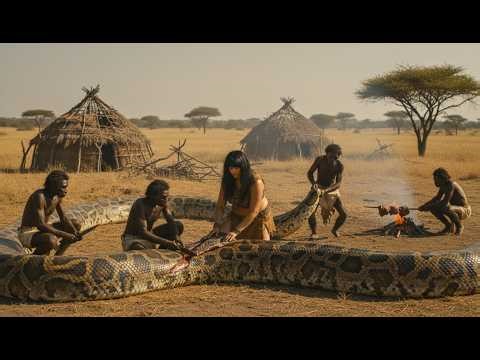 Life Million Years Ago | 6 Hunters vs Giant Python — A Brutal Tug-of-War for Survival