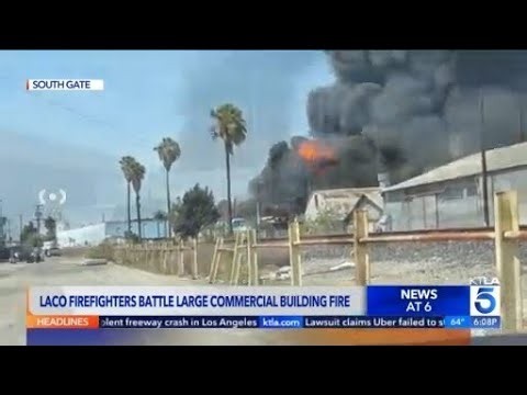 Shelter-in-place orders issued for massive industrial fire in South Gate