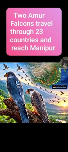 Two Amur Falcons travel through 23 countries and reach Manipur 🚁