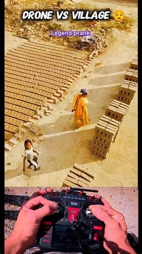 Drone prank with villagers woman 😁🤣।। Drone prank video#shortsfeed#prankvideo#prank#shorts#trending