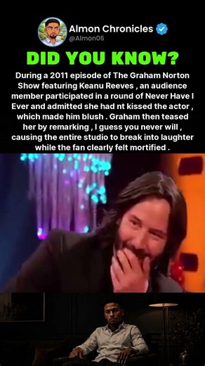 During a 2011 episode of The Graham Norton Show featuring Keanu Reeves, an audie...