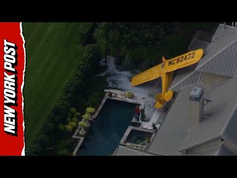 Dramatic Scene Shows Plane on Roof of Texas Home