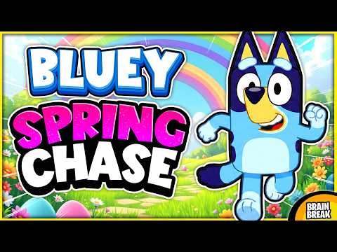BLUEY SPRING CHASE | Brain Breaks for kid | Bluey Dance Mode | GoNoodle Inspired