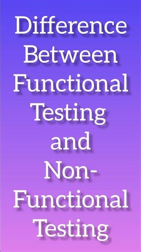 Difference between functional and non-functional testing with example | Interview Questions |