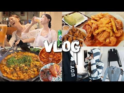 [먹방vlog] 가을 옷 쇼핑하고 집콕에 성수나들이🛍️🍻 _ 싹쓰리 야채곱창+닭볶음탕+쭈꾸미볶음+호식이두마리+픽업카페