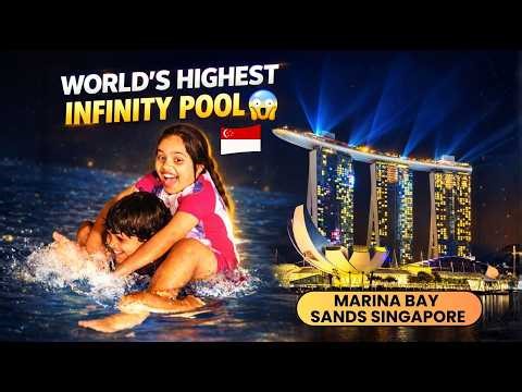 World’s Highest Pool 😱 | Kaira & Aarav in Marina Bay Sands Infinity Pool
