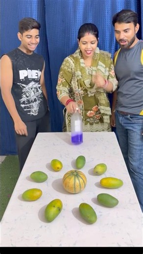 Bottle Flip & Pick Challenge 🍈🥭 Family Game #shorts