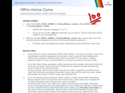 Shelly Cashman Excel 365 | Module 8: End of Module Project 1