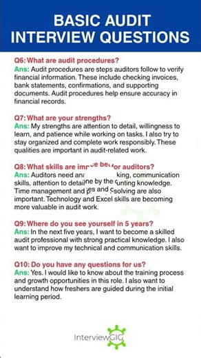 Basic Audit Interview Questions adn Answers 2026 #auidt #jobinterview