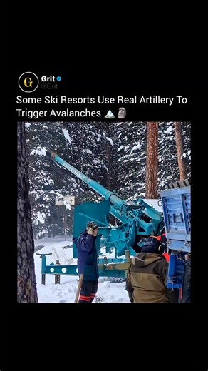 Grit on Instagram: "Avalanche control is a vital safety measure in high-altitude mountain regions, where heavy snowfall and sudden temperature shifts can destabilize slopes without warning. By intentionally triggering small, controlled avalanches, authorities prevent massive, deadly slides from occurring naturally during storms. One of the most effective avalanche mitigation methods uses artillery or fixed explosive systems to target known avalanche paths. These controlled blasts are carried out