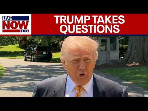 President Trump speaks before departing for China