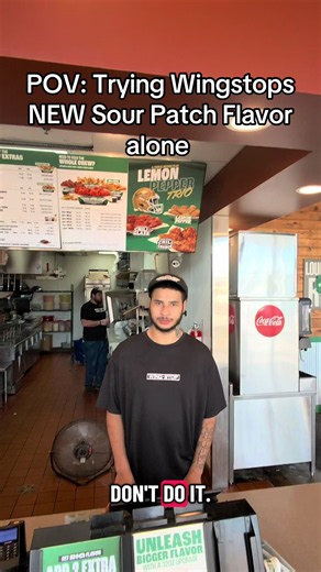 Trying @Wingstop NEW Sour Patch Flavor alone. Solo lunch at Wingstop trying the Sour Patch Kids flavor. Wingstop x Sour Patch. #pov #vlog #foodtiktok #wingstop #sourpatchkids