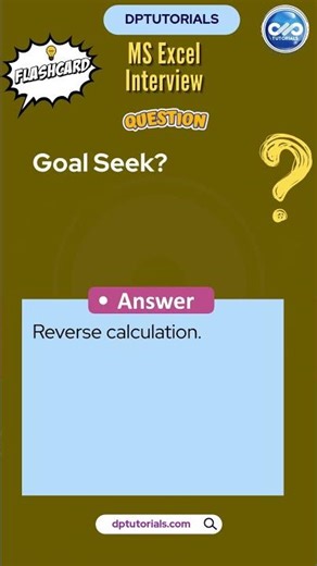 Goal Seek Reverse Calculation Trick #excel #interview